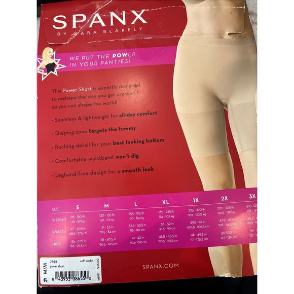 Spanx Women's Power Shorts L Large Soft Nude - Picture 5 of 5